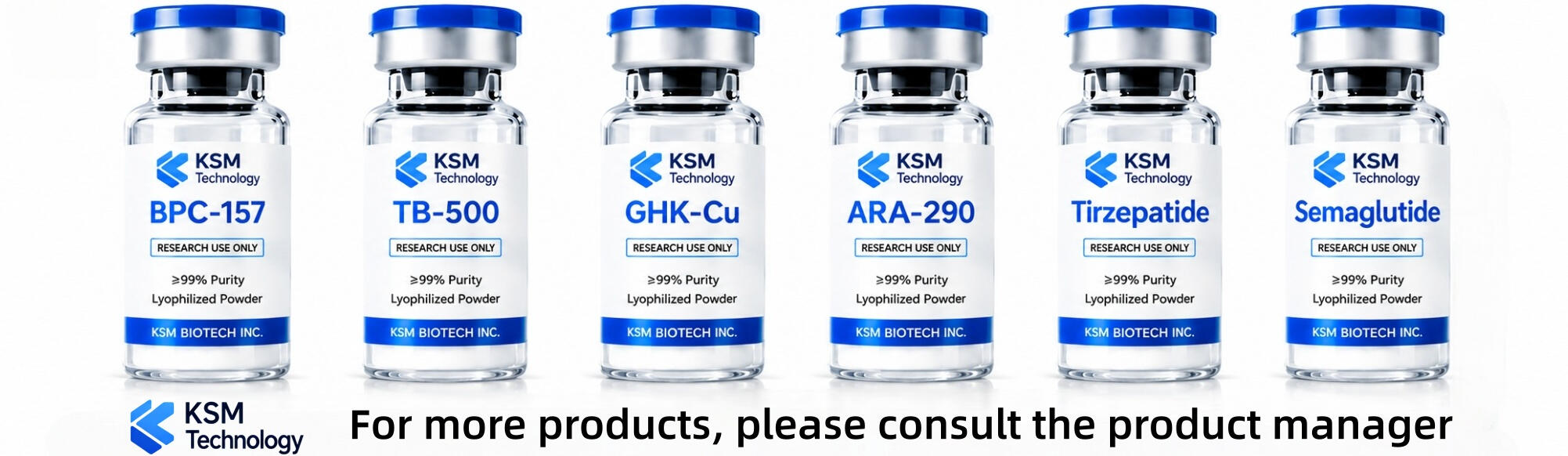 Research peptides including Tirzepatide, Semaglutide, Retatrutide and Cagrilintide supplied with high purity standards.
